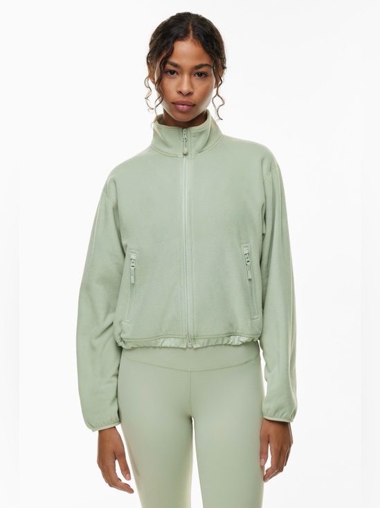 Aritzia Jackets & Blazers - Aritzia TNA SnoDay Polar Ridge Zip-Up Light Green Women's Crop Fleece Jacket S